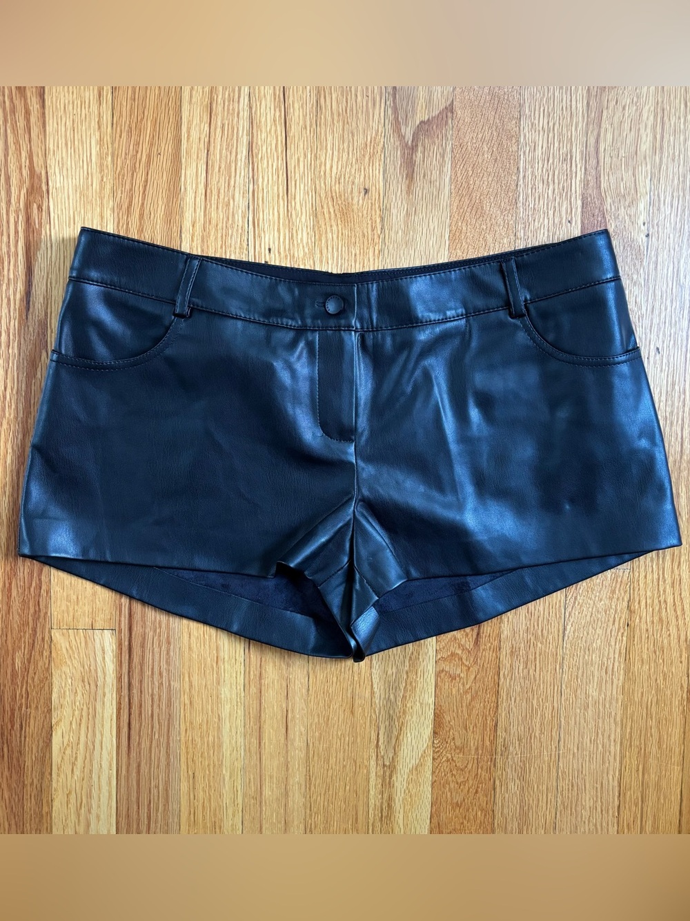 CULTNAKED Black High-Waist Faux Leather Shorts XXL
